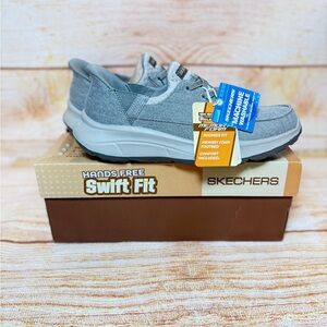 Sketchers Men's Hands Free Swift Fit Moccasin Toe Canvas Sneaker Size 8‎